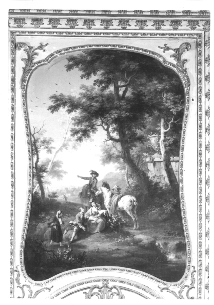 SCENA DI CACCIA (sovrapporta, opera isolata) di Cignaroli Vittorio Amedeo (terzo quarto sec. XVIII)