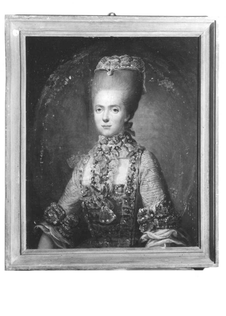 RITRATTO FEMMINILE (dipinto, opera isolata) - ambito piemontese (seconda metà sec. XVIII)