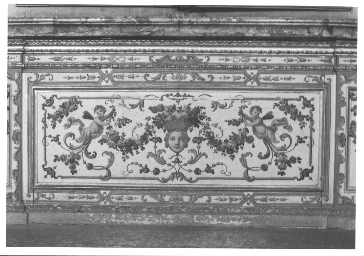 putti alati con fiori e protomi (elemento decorativo, elemento d'insieme) di Fariano Giovanni Francesco (secondo quarto sec. XVIII)