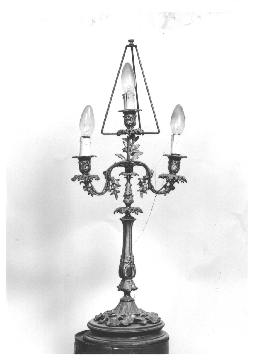 candeliere, opera isolata - ambito piemontese (seconda metà sec. XIX)