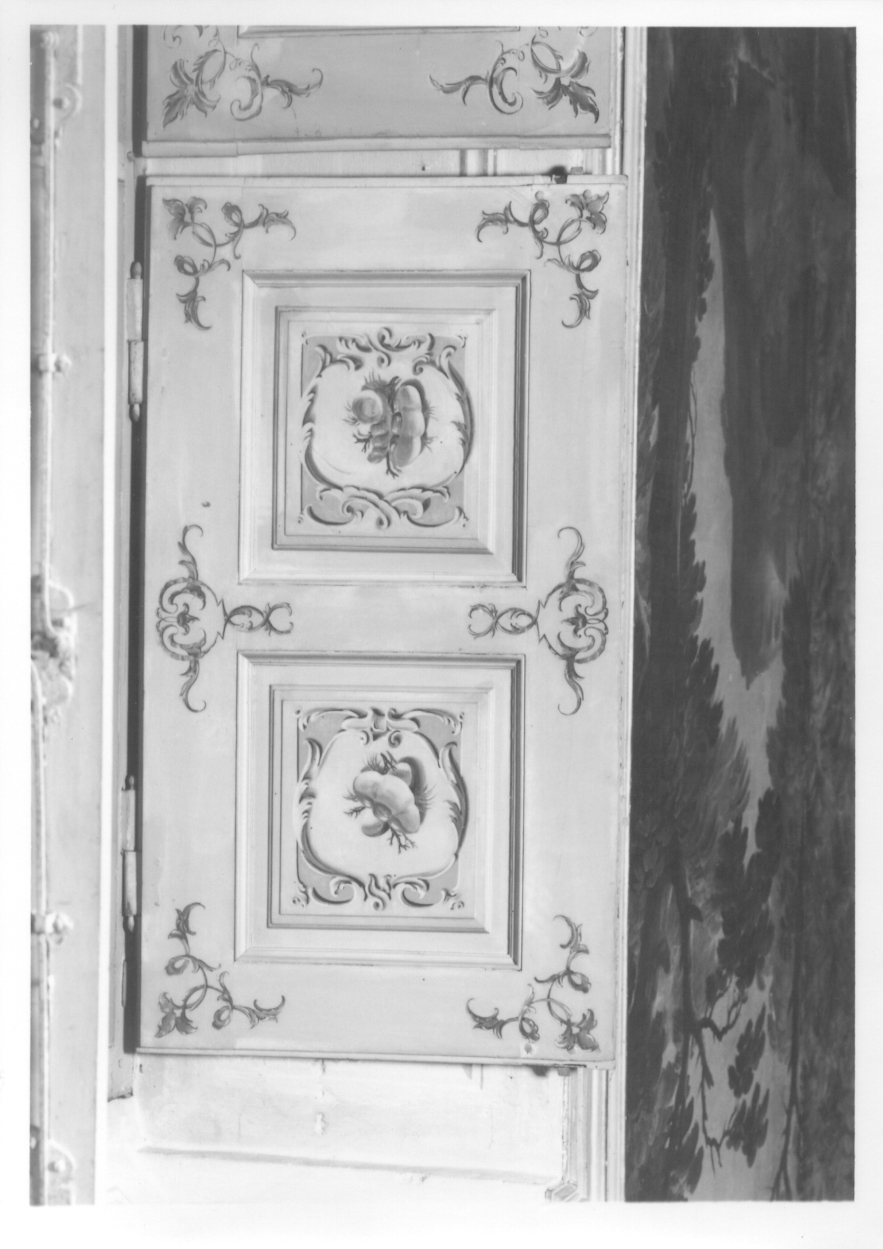 NATURA MORTA CON CONCHIGLIE E CORALLI (scuro di porta finestra, elemento d'insieme) di Antoniani Francesco - ambito piemontese (metà sec. XVIII)