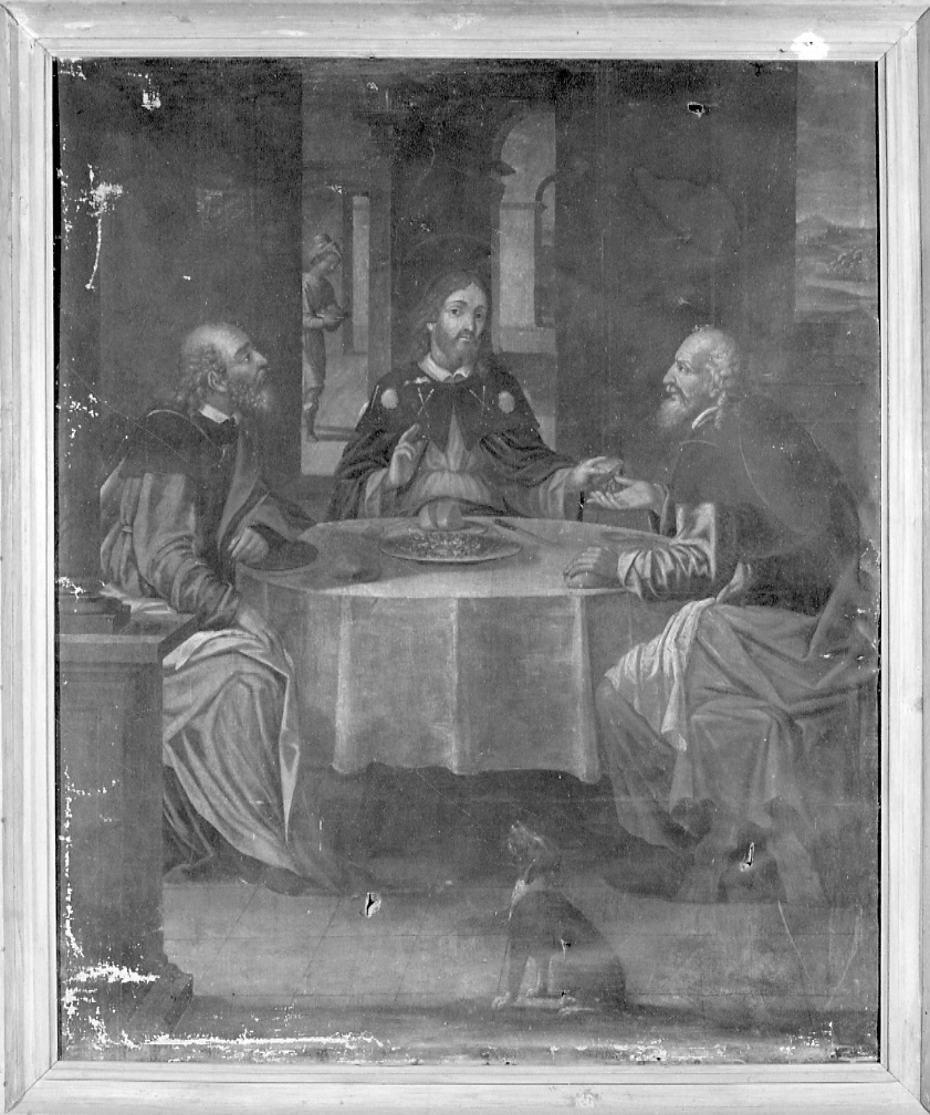 cena in Emmaus (dipinto, opera isolata) - ambito piemontese (seconda metà sec. XVII)