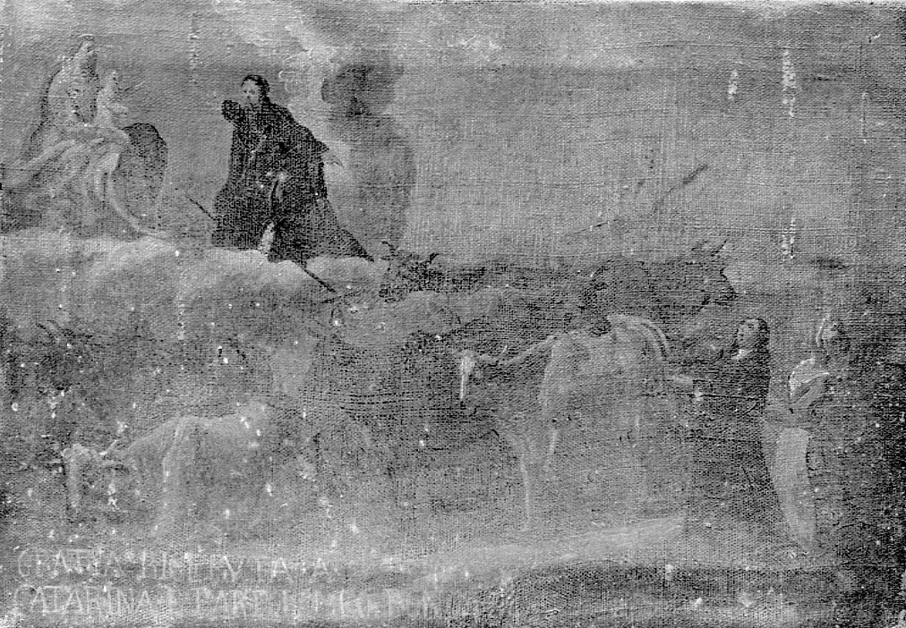 apparizione della Madonna con Bambino a devoti (ex voto, opera isolata) - ambito piemontese (primo quarto sec. XVIII)