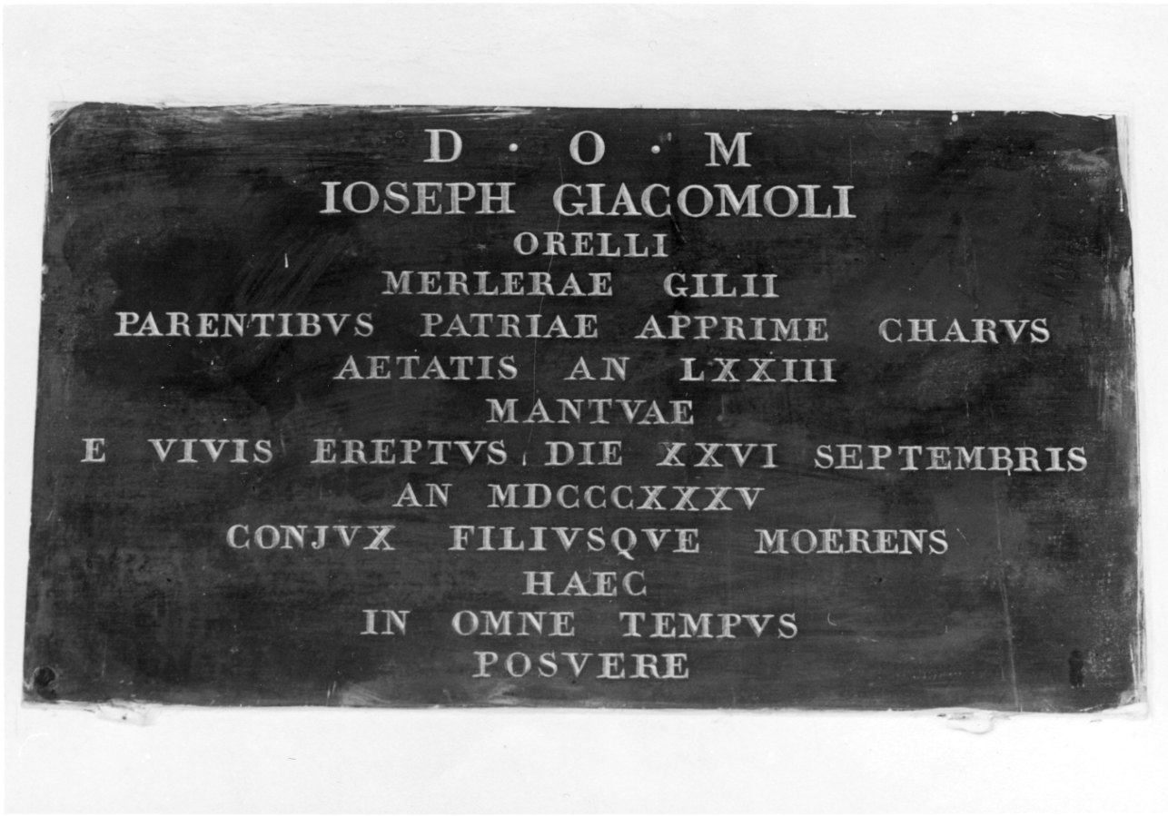 lapide commemorativa, opera isolata - bottega della Valsesia (secondo quarto sec. XIX)