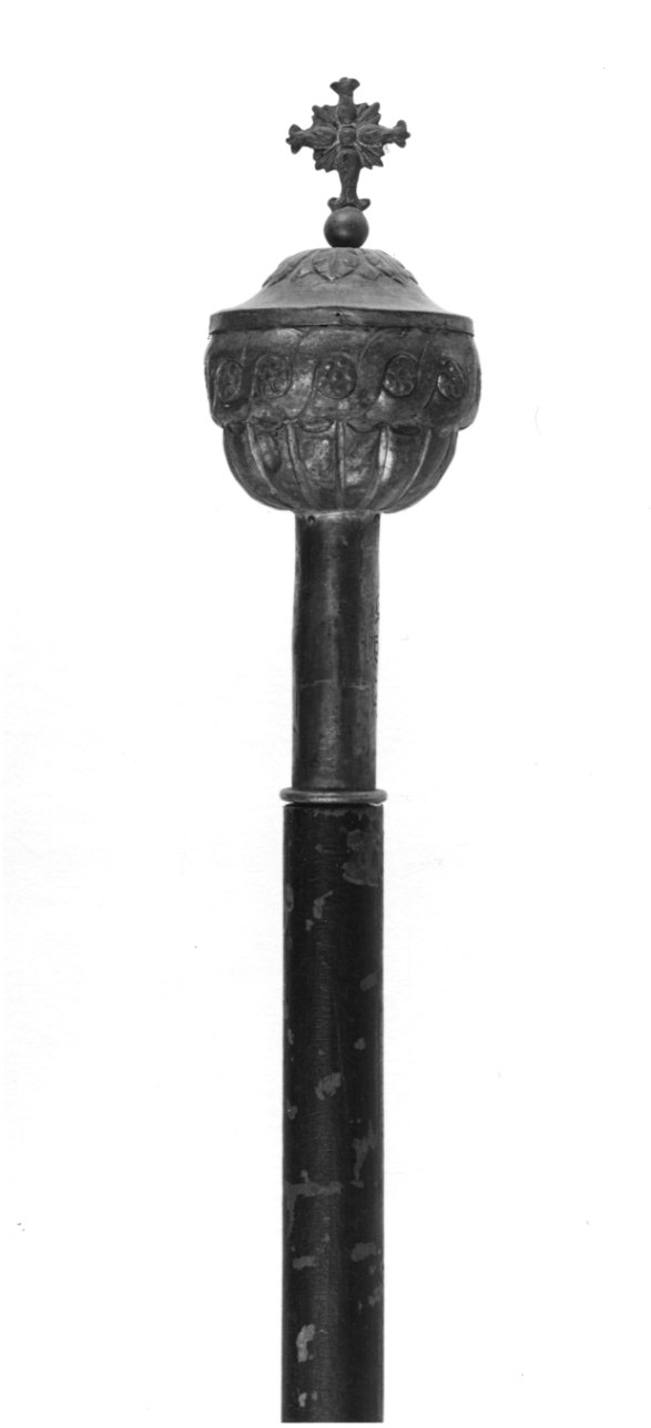 mazza processionale, opera isolata - bottega lombardo-piemontese (sec. XVIII)