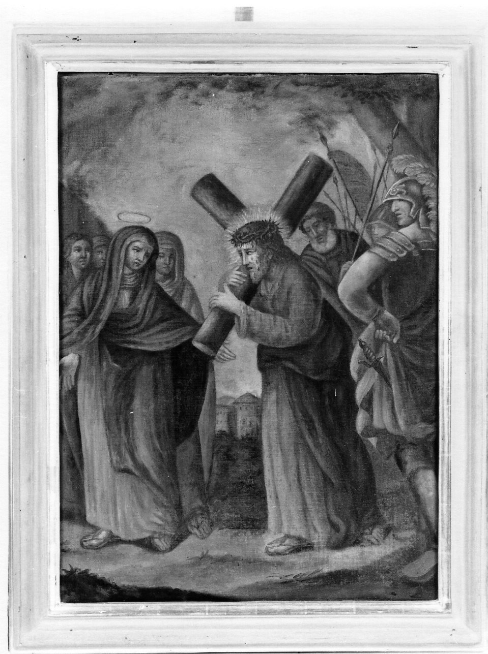 stazione IV: Gesù incontra la Madonna (dipinto) - ambito piemontese (secondo quarto sec. XVIII)