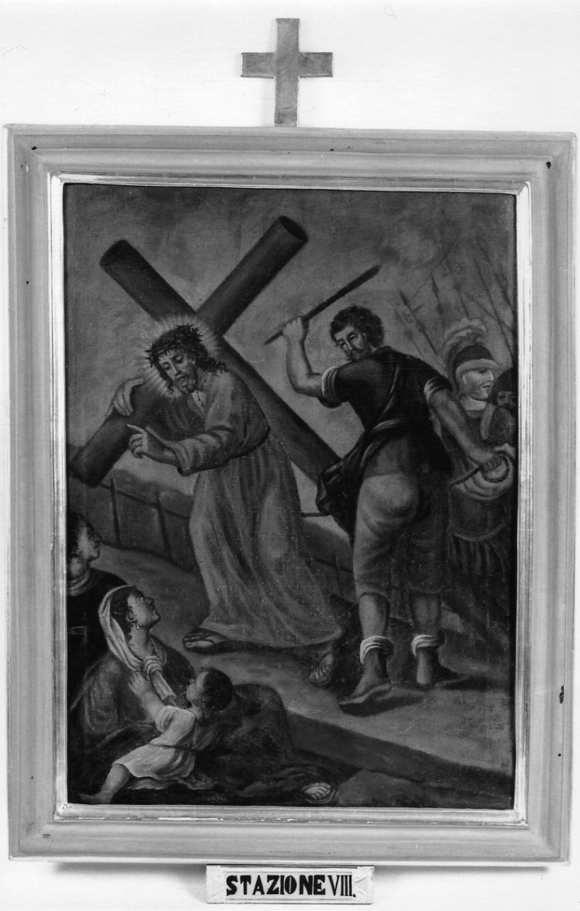 stazione VIII: Gesù consola le donne di Gerusalemme (dipinto) - ambito piemontese (secondo quarto sec. XVIII)