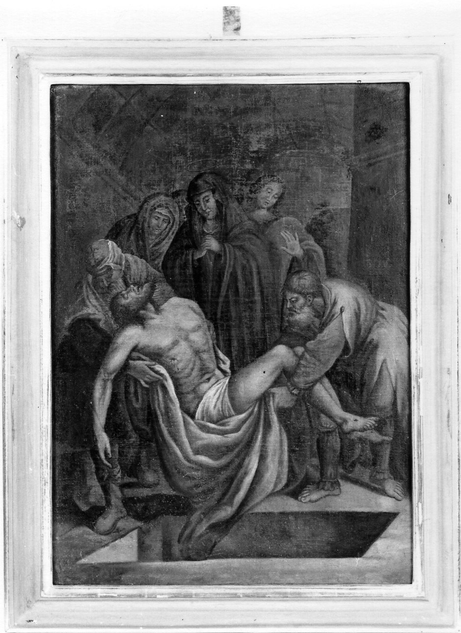 stazione XIV: Gesù deposto nel sepolcro (dipinto) - ambito piemontese (secondo quarto sec. XVIII)