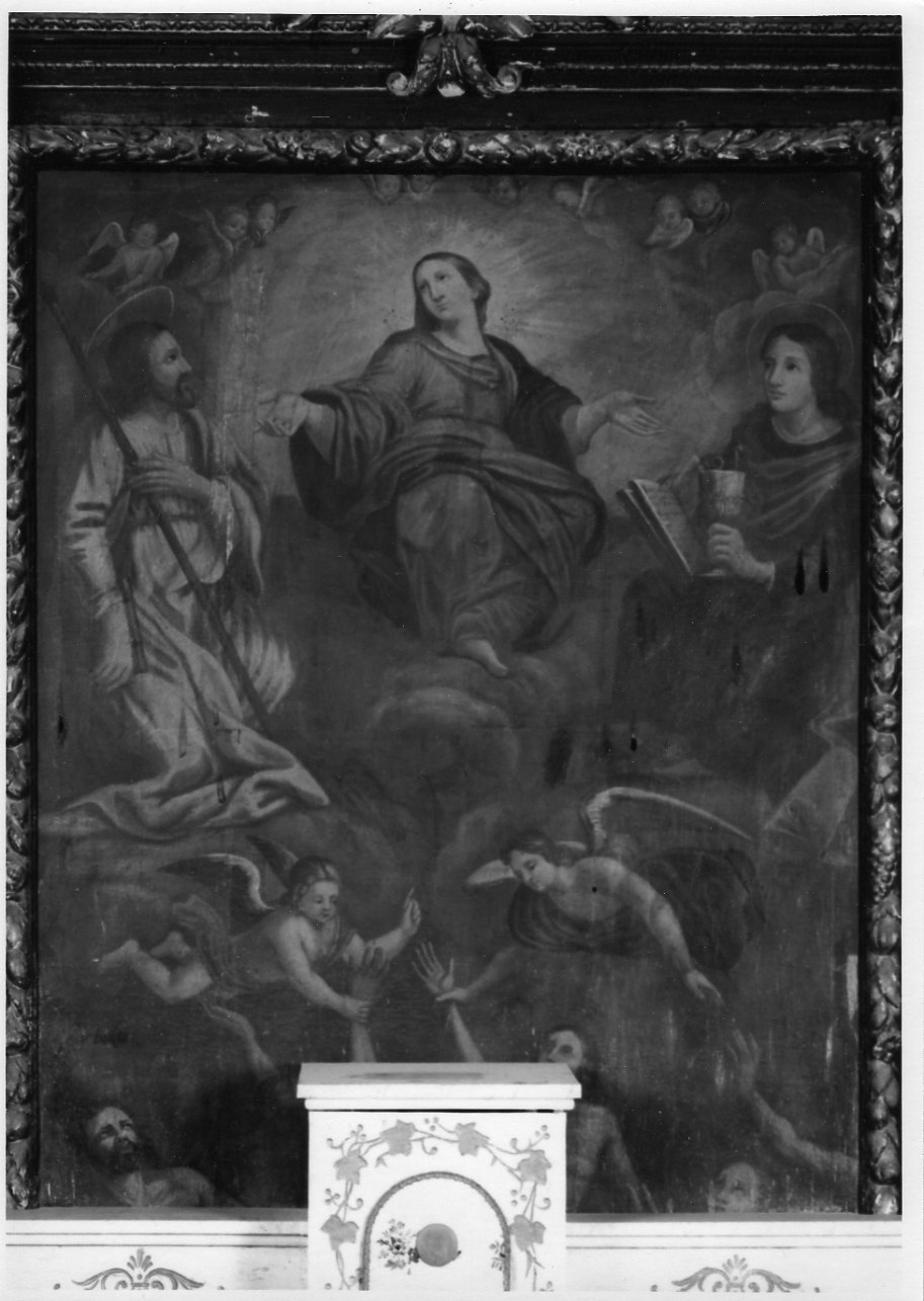Madonna con San Giacomo il Maggiore, San Filippo e anime purganti (dipinto, opera isolata) di Gerbolo G. P (inizio sec. XVIII)