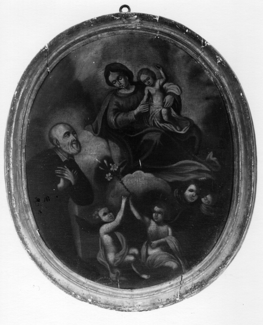 San Filippo Neri ha la visione della Madonna con Bambino (dipinto, opera isolata) - ambito piemontese (sec. XVIII)