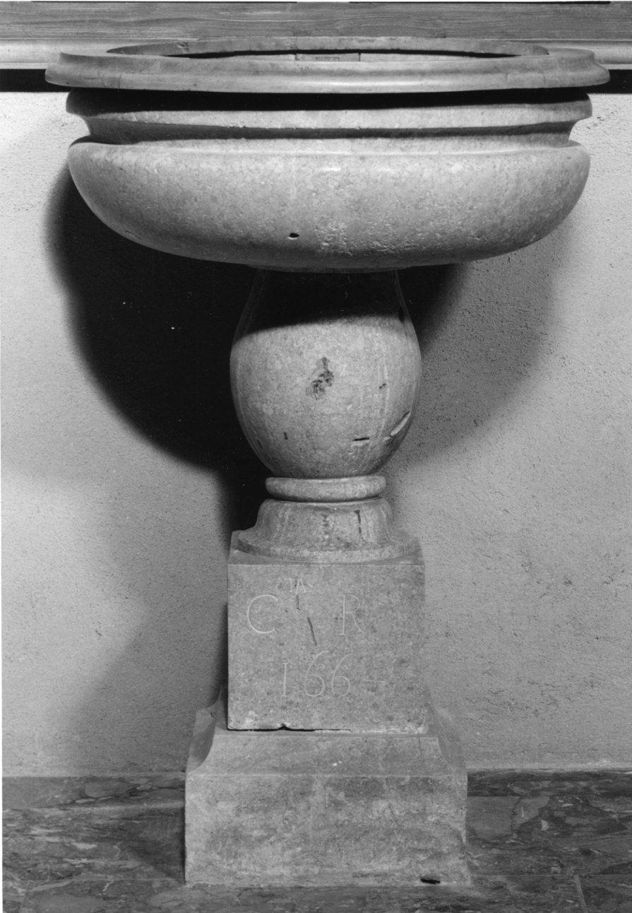 fonte battesimale, opera isolata - bottega piemontese (terzo quarto sec. XVII)