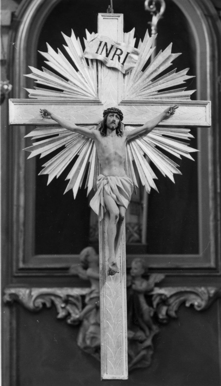 Cristo crocifisso trionfante (crocifisso, opera isolata) - bottega piemontese (ultimo quarto sec. XIX)