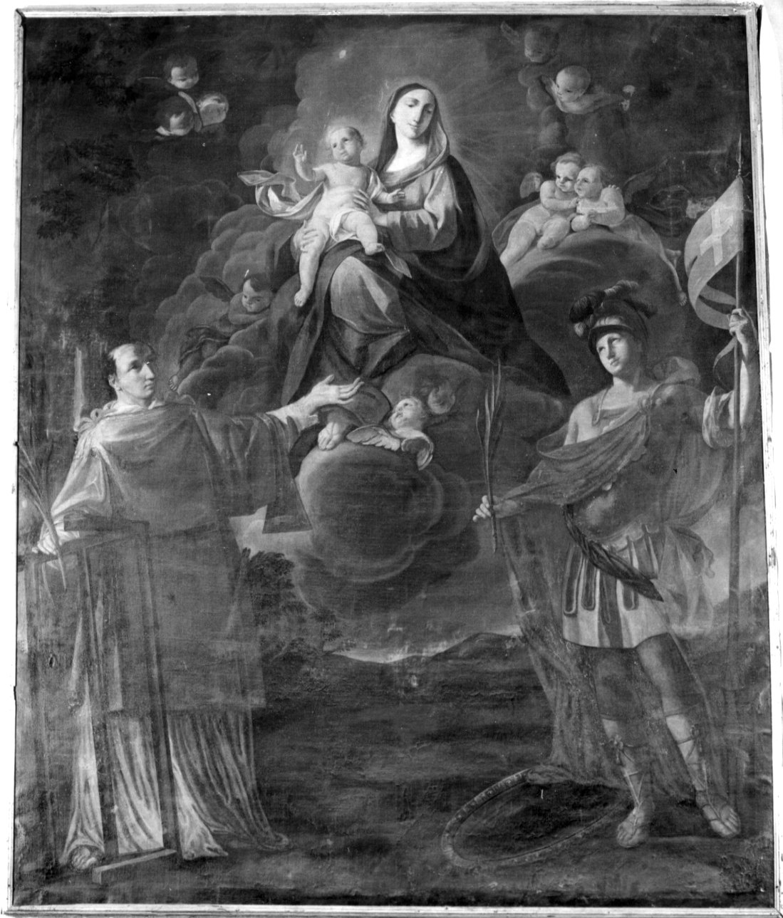 Madonna con Bambino tra San Lorenzo e San Maurizio (dipinto, opera isolata) - ambito piemontese (sec. XVIII)