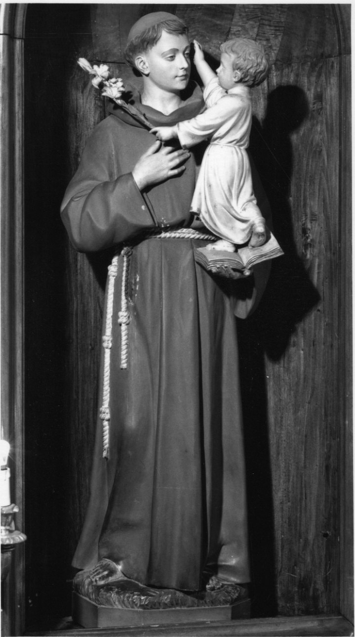 Sant'Antonio da Padova con il bambino (statua, opera isolata) - ambito monregalese (prima metà sec. XX)