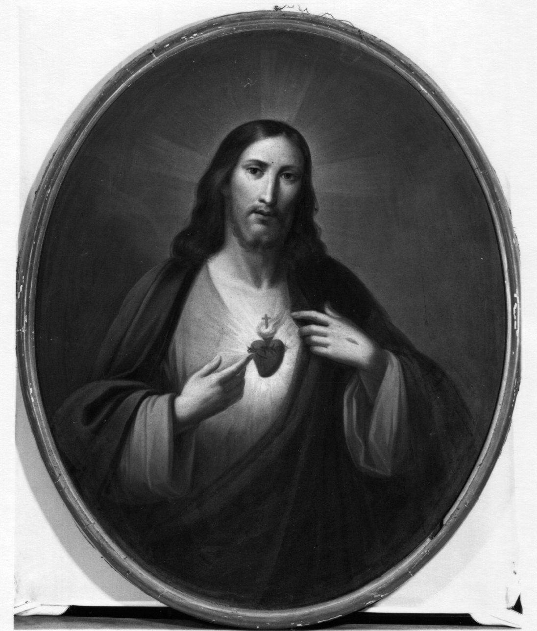 Sacro Cuore di Gesù (dipinto, opera isolata) di Toscano Francesco (terzo quarto sec. XIX)