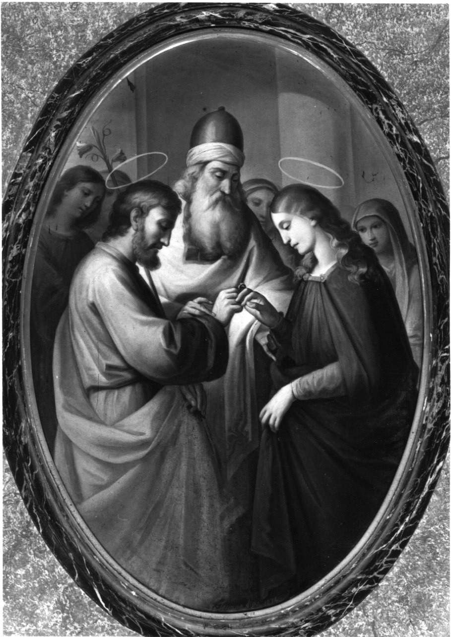 Sposalizio di Maria Vergine (dipinto, opera isolata) di Toscano Francesco (terzo quarto sec. XIX)
