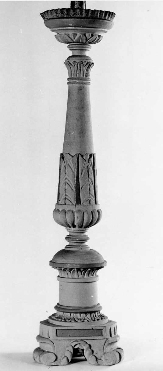 candeliere d'altare, serie - ambito ossolano (seconda metà sec. XIX)