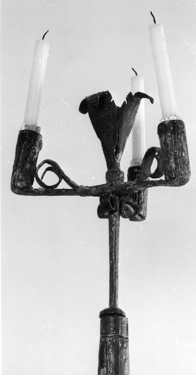 candelabro portatile, opera isolata - ambito ossolano (fine sec. XVIII)