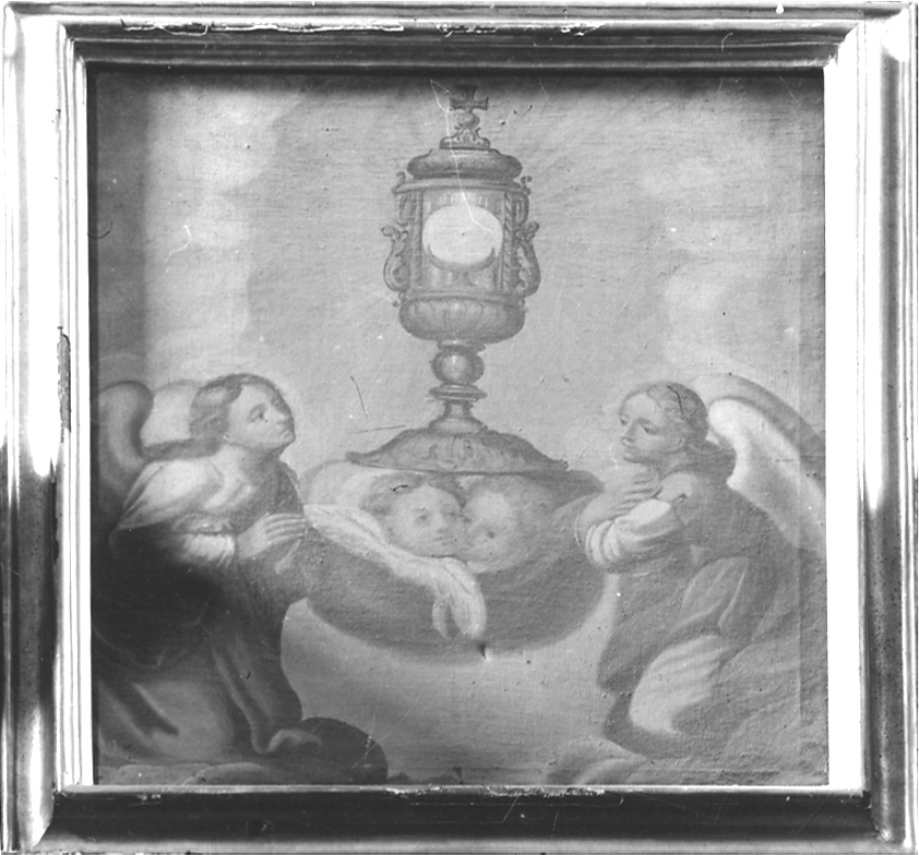 angeli adoranti il calice eucaristico (dipinto, opera isolata) - ambito ossolano (seconda metà sec. XVIII)