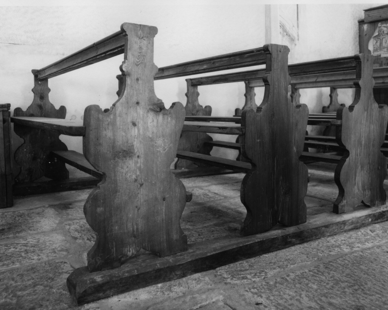 banco da chiesa, serie - bottega della Val Formazza (ultimo quarto sec. XVIII)