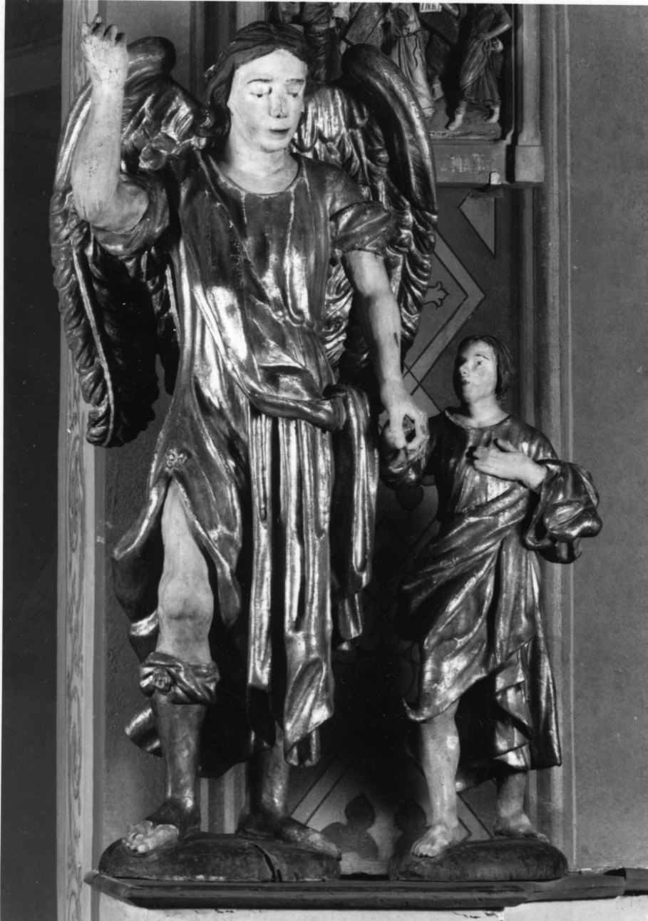angelo custode (scultura, opera isolata) - ambito della Valle di Susa (fine sec. XVII)