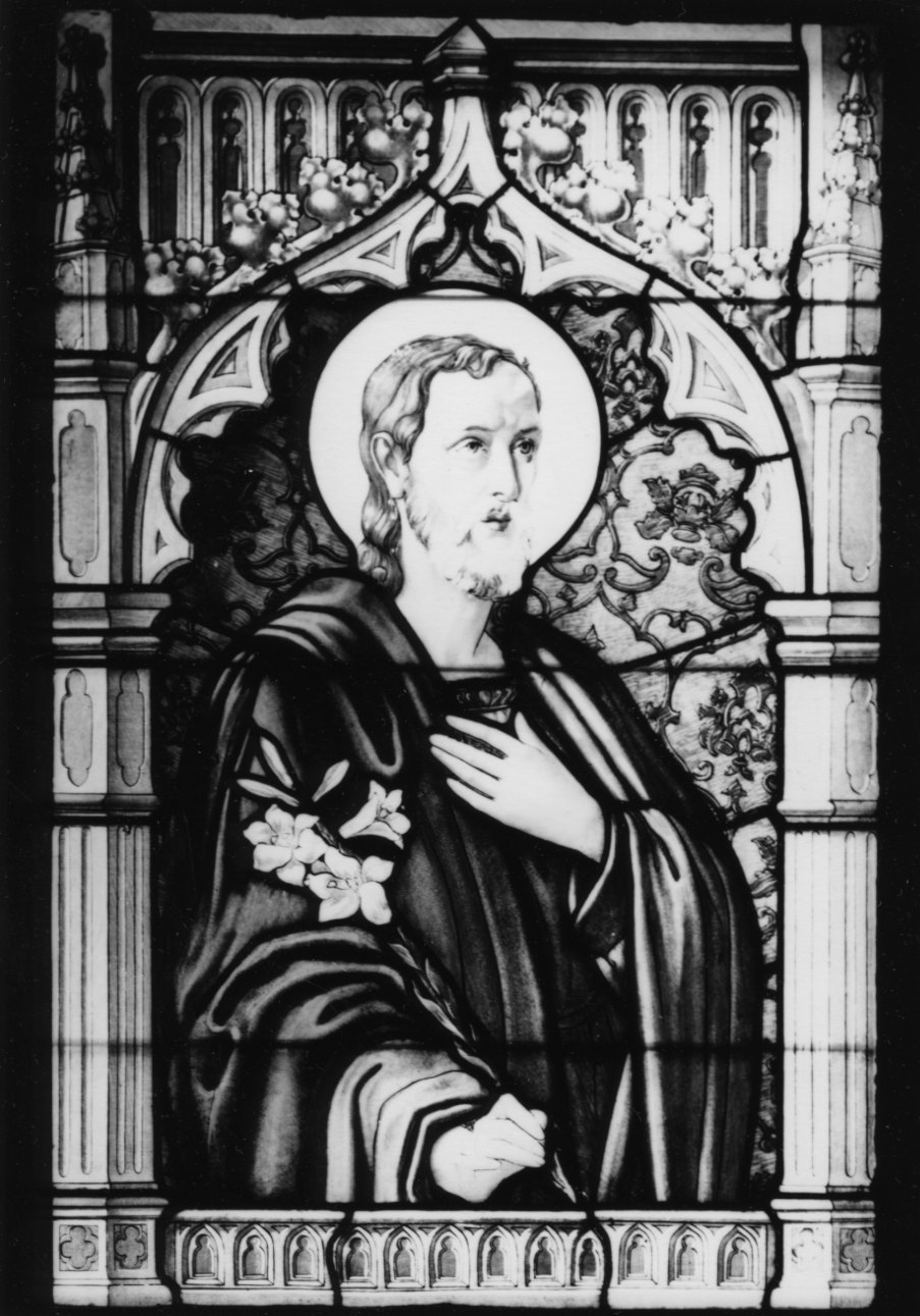 San Giuseppe (vetrata) di Macario Albano (prima metà sec. XX)