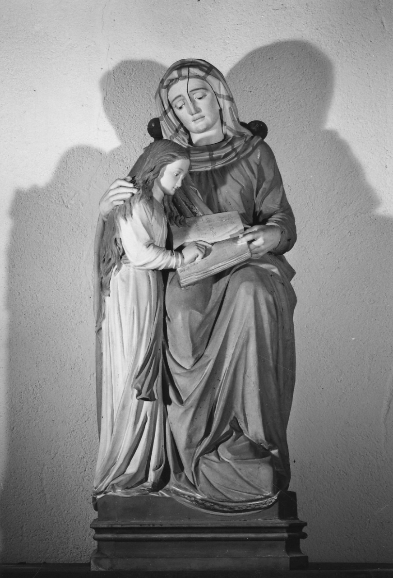 educazione di Maria Vergine (gruppo scultoreo, opera isolata) - ambito tedesco (fine sec. XIX)