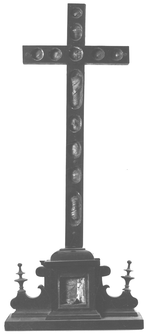 reliquiario - a croce, opera isolata - ambito novarese (fine sec. XIX)