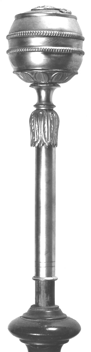 mazza processionale, opera isolata - ambito italiano (metà sec. XIX)