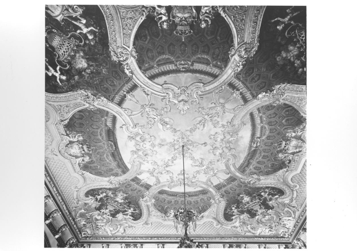 motivi decorativi floreali (soffitto dipinto, insieme) di Ferri Augusto, Desclos Giuseppe (metà sec. XIX)
