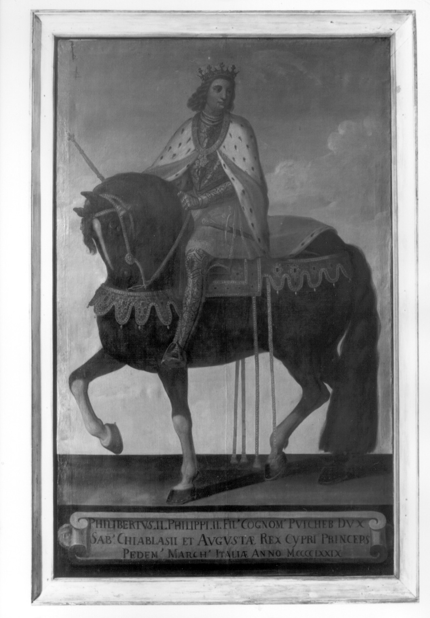 ritratto equestre di Filiberto II di Savoia (dipinto, ciclo) - ambito piemontese (inizio sec. XIX)