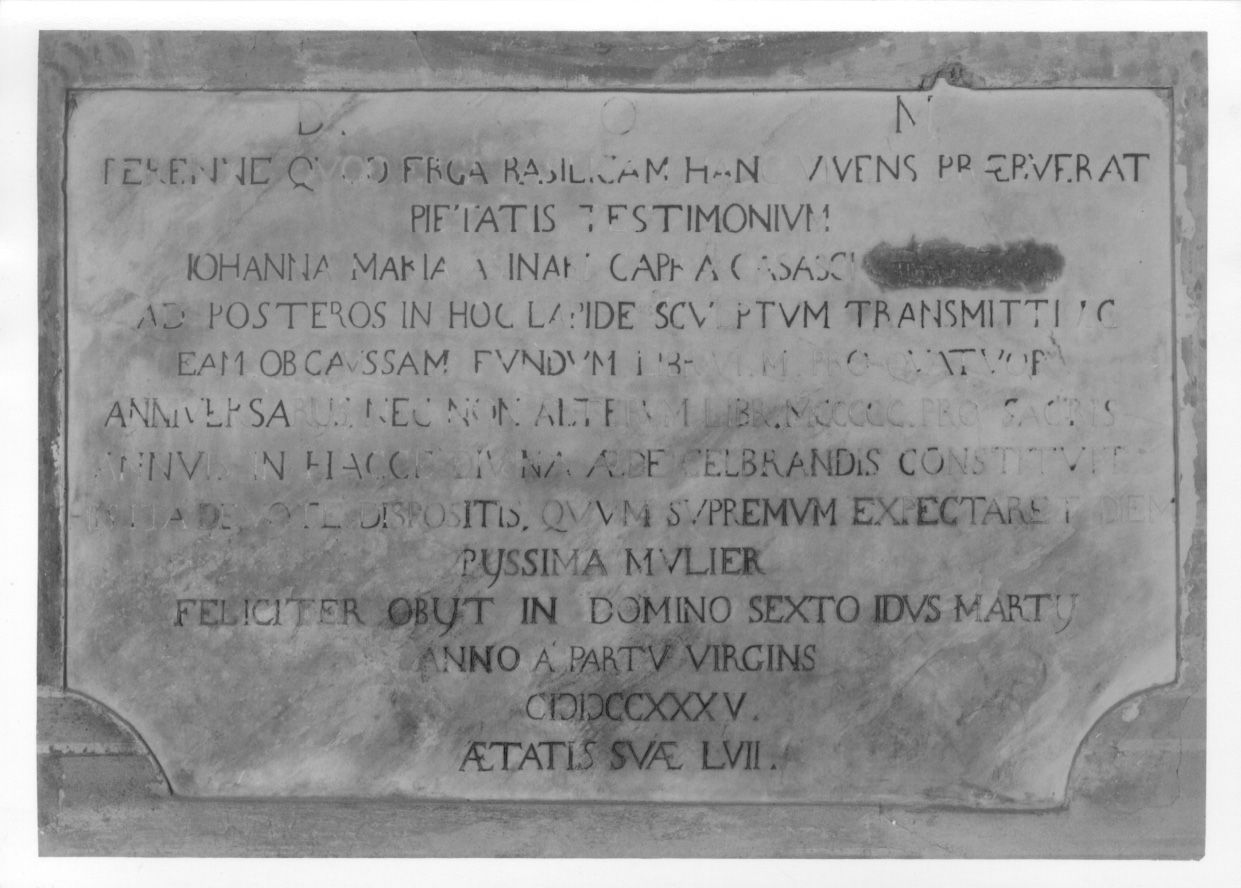 lapide tombale, opera isolata - bottega astigiana (secondo quarto sec. XVIII)