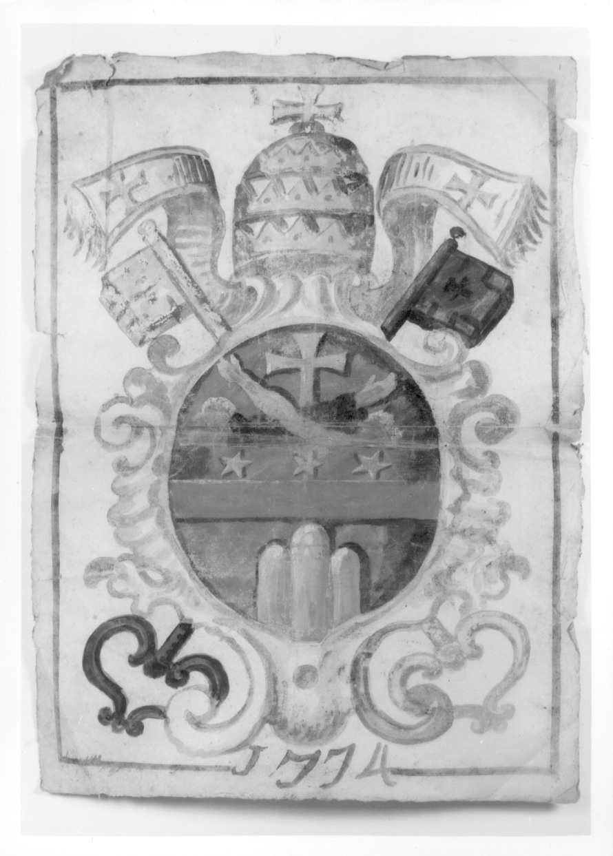 stemma papale (dipinto, opera isolata) - ambito astigiano (terzo quarto sec. XVIII)