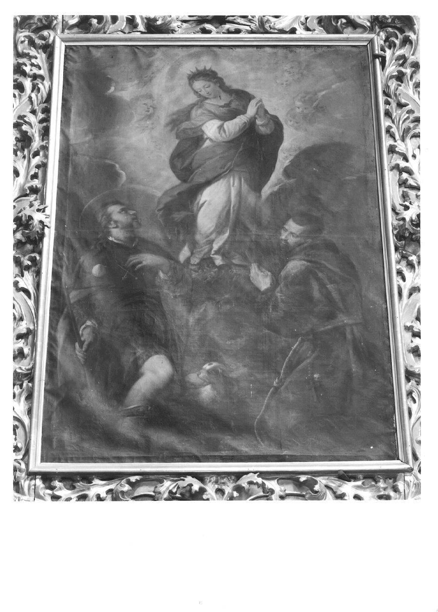 Immacolata Concezione con San Rocco e il Beato Bernardo da Corleone (dipinto, opera isolata) - ambito lombardo (fine/inizio secc. XVII/ XVIII)