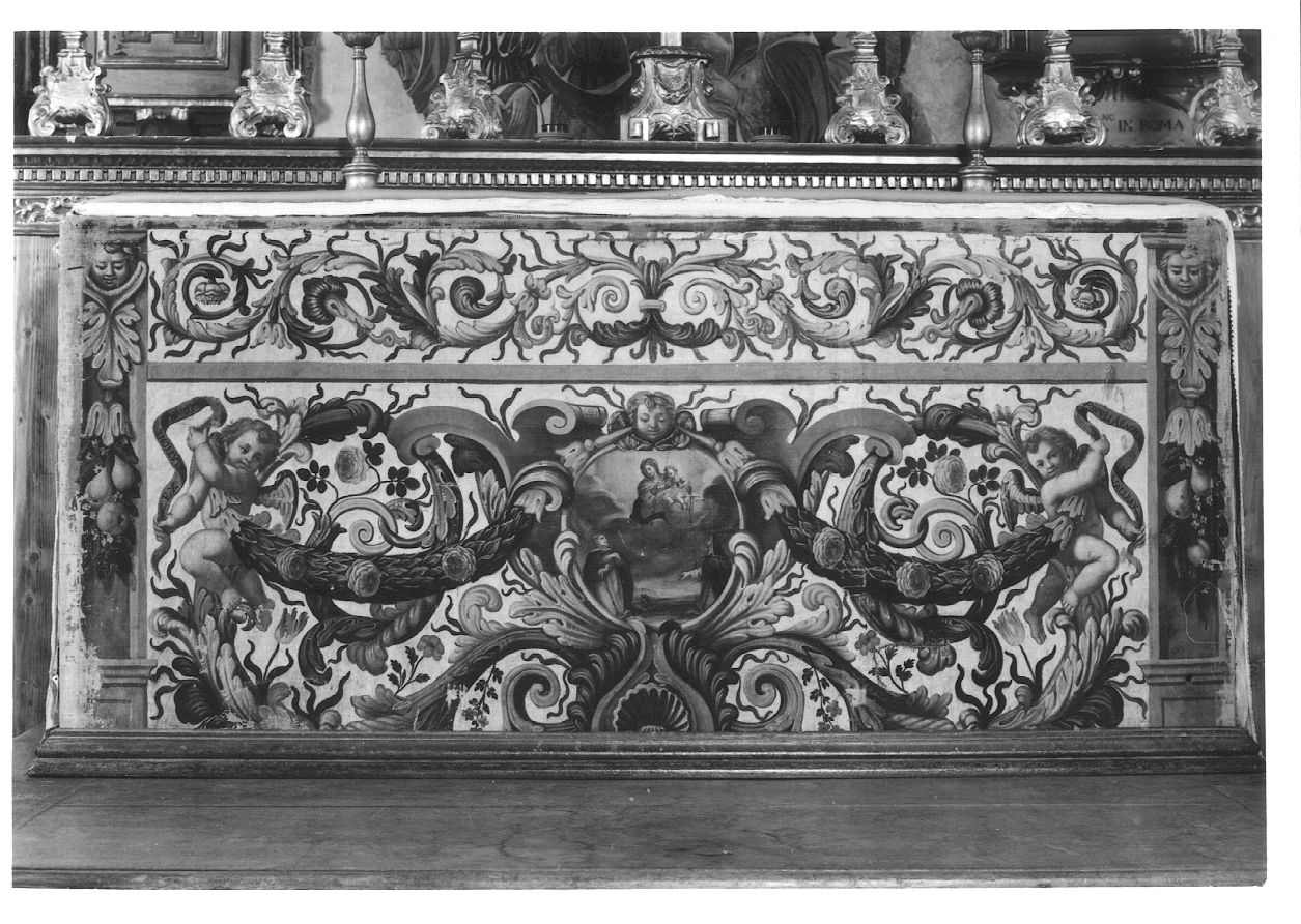 Madonna del Rosario con San Domenico e Santa Caterina da Siena (paliotto, opera isolata) - ambito lombardo (primo quarto sec. XVIII)