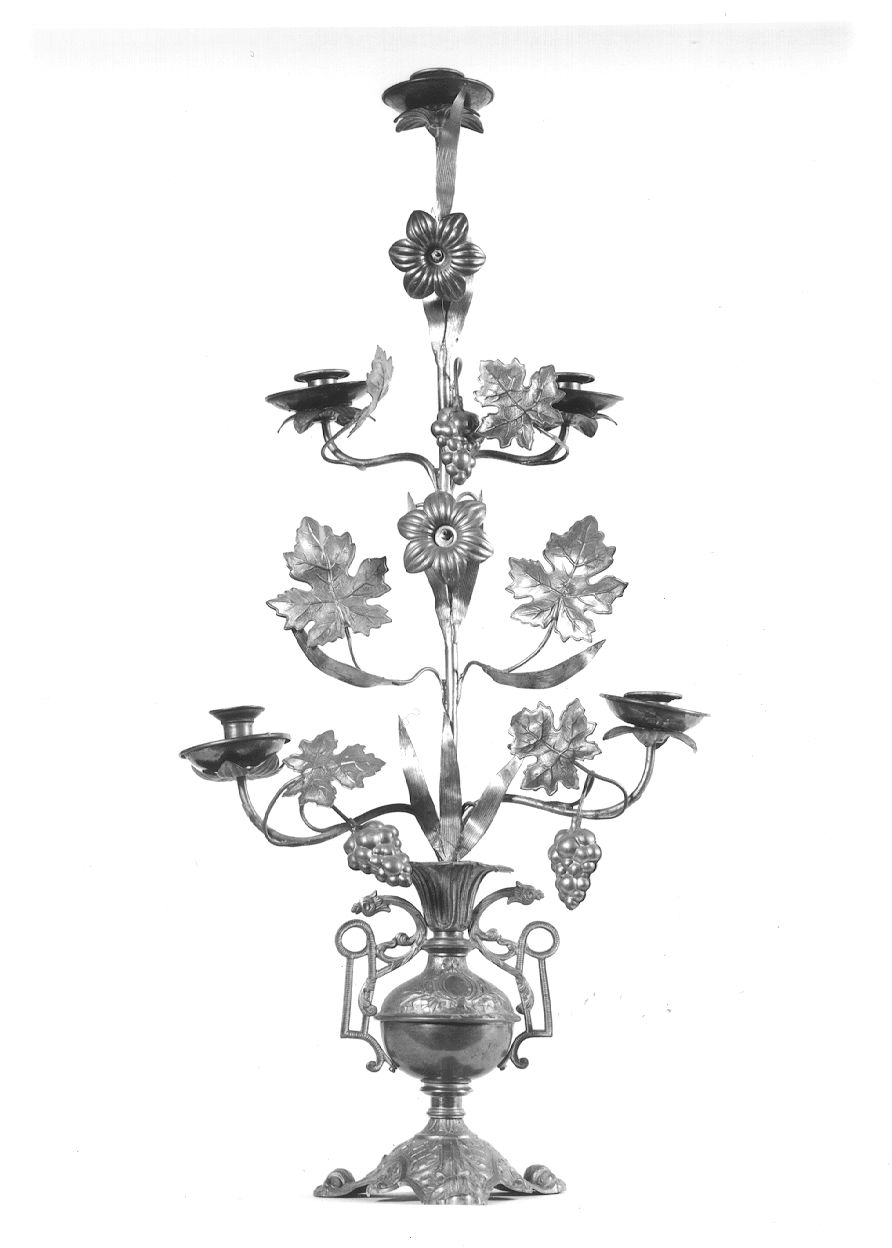 candeliere, opera isolata - bottega novarese (prima metà sec. XX)