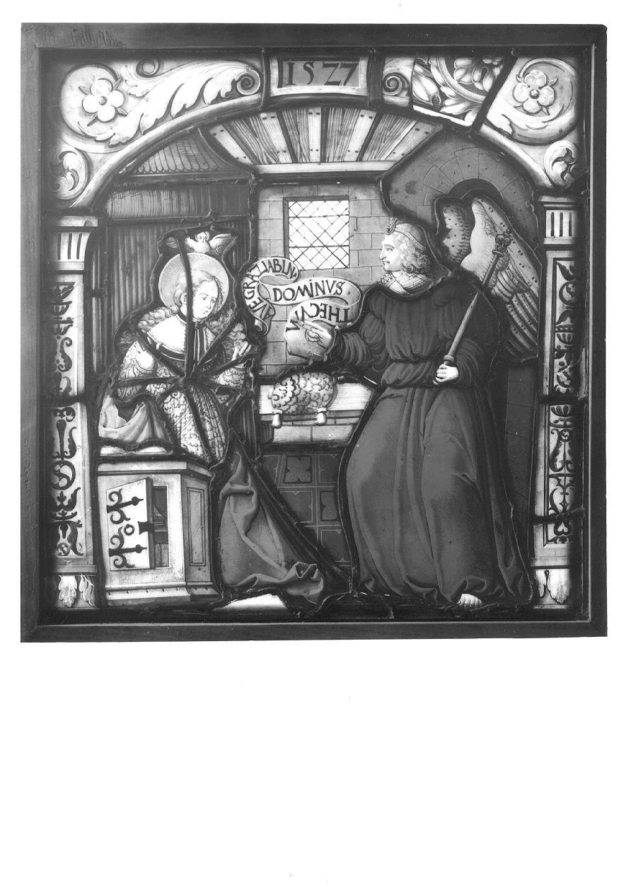 Annunciazione (vetrata, opera isolata) - bottega svizzera (sec. XVI)