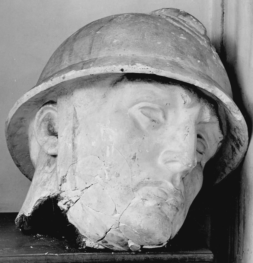 testa con elmo (modello, frammento) - ambito italiano (prima metà sec. XX)