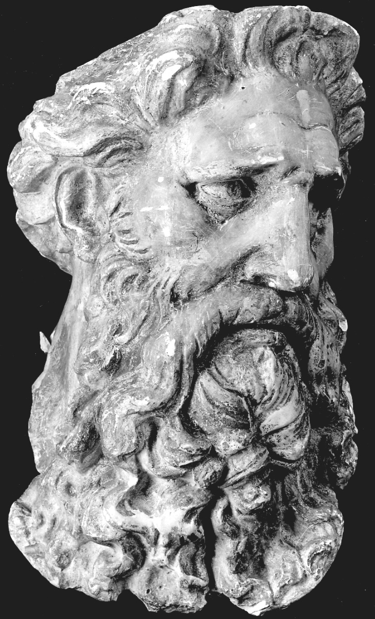 testa d'uomo barbuto (calco, opera isolata) - bottega italiana (secondo quarto, primo quarto sec. XIX, sec. XX)