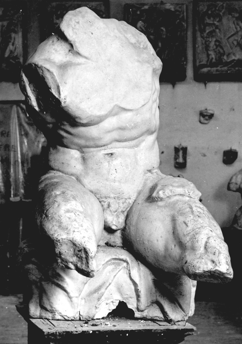 Torso del Belvedere, busto maschile (calco di scultura, serie) - bottega italiana (ultimo quarto, secondo quarto sec. XVIII, sec. XIX)