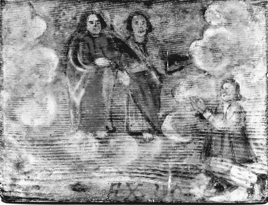 Santi Cosma e Damiano intercedono per la guarigione di un malato (ex voto, opera isolata) - ambito piemontese (sec. XVIII)