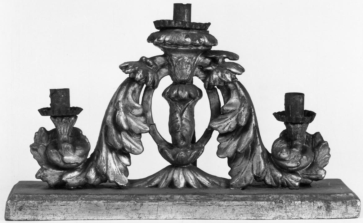 candelabro, opera isolata - bottega piemontese (ultimo quarto sec. XVII)