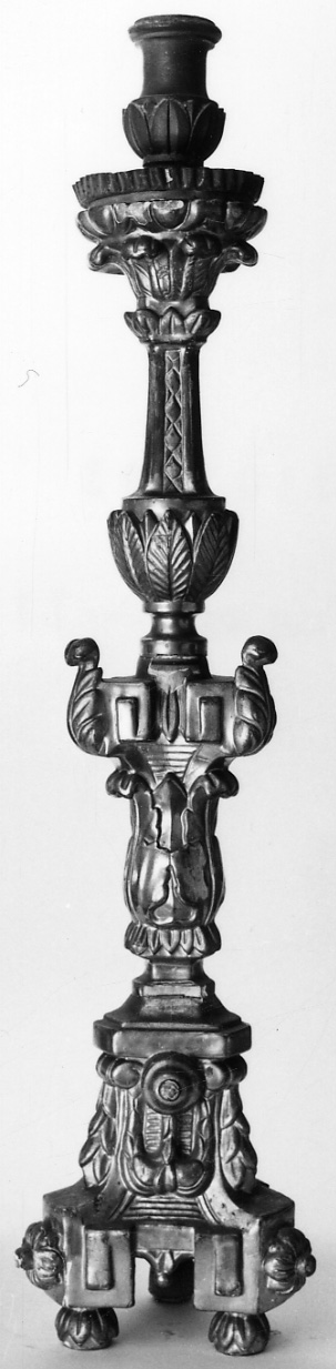 candeliere d'altare, opera isolata - bottega piemontese (prima metà sec. XIX)