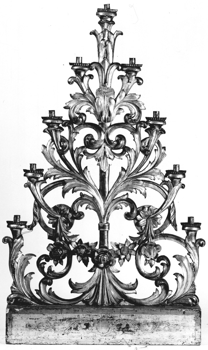 candelabro, serie - bottega piemontese (seconda metà sec. XVIII)