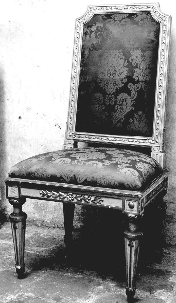 sedia, opera isolata - bottega piemontese, manifattura italiana (ultimo quarto, prima metà sec. XVIII, sec. XX)