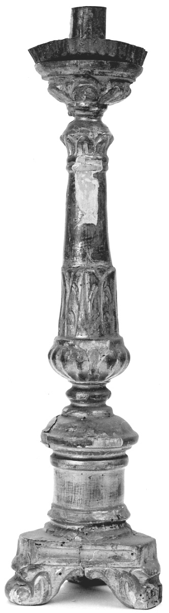 candeliere d'altare, opera isolata - bottega piemontese (prima metà sec. XIX)