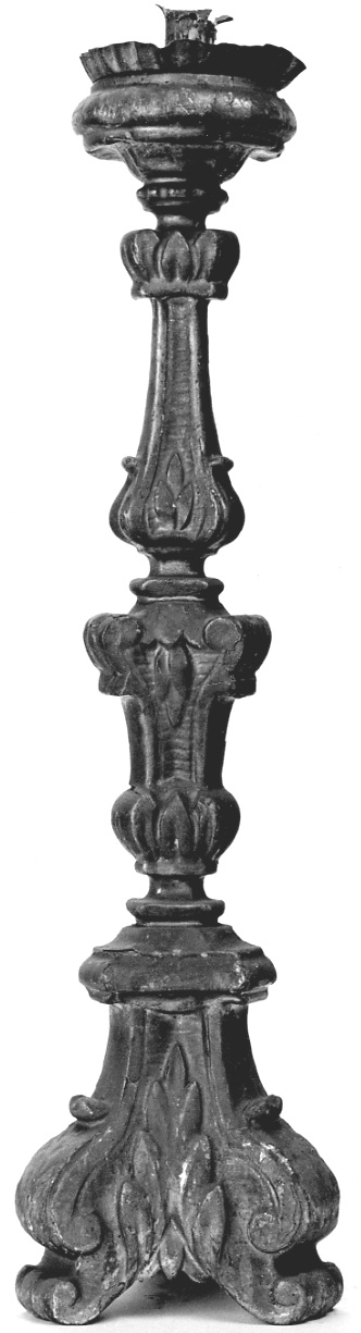 candeliere d'altare, serie - bottega piemontese (seconda metà sec. XVIII)