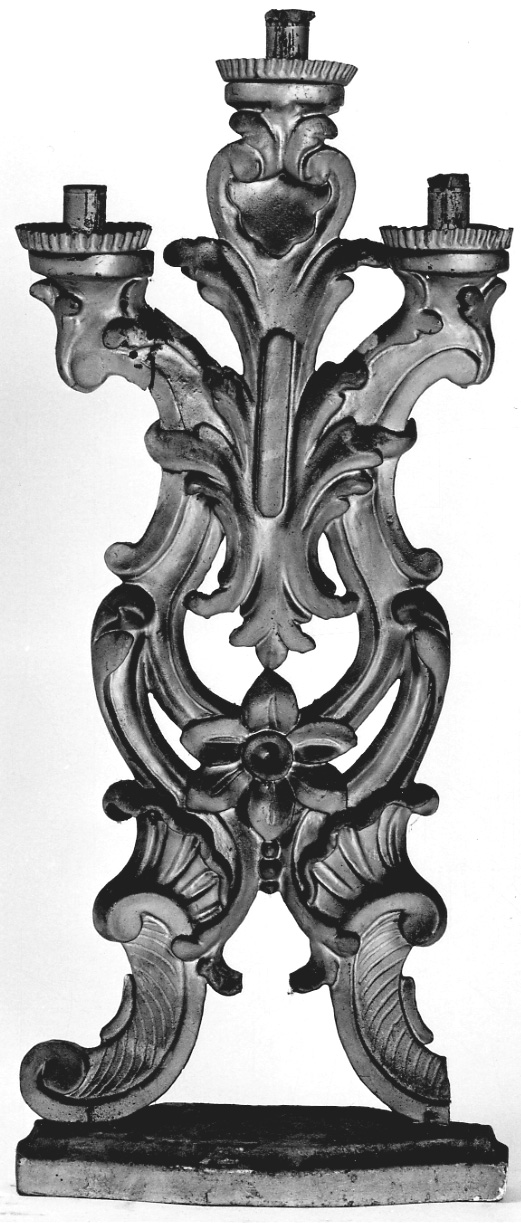 candelabro, serie - bottega piemontese (seconda metà sec. XVIII)