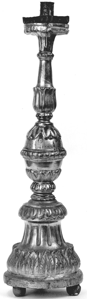 candeliere d'altare, serie - bottega piemontese (prima metà sec. XIX)