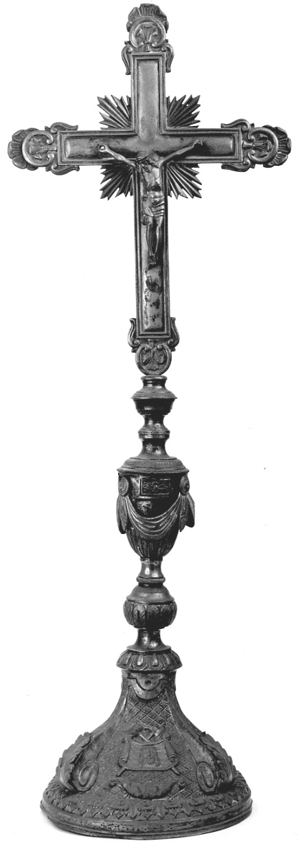 Cristo crocifisso e strumenti della Passione (croce d'altare, opera isolata) - bottega piemontese (prima metà sec. XIX)